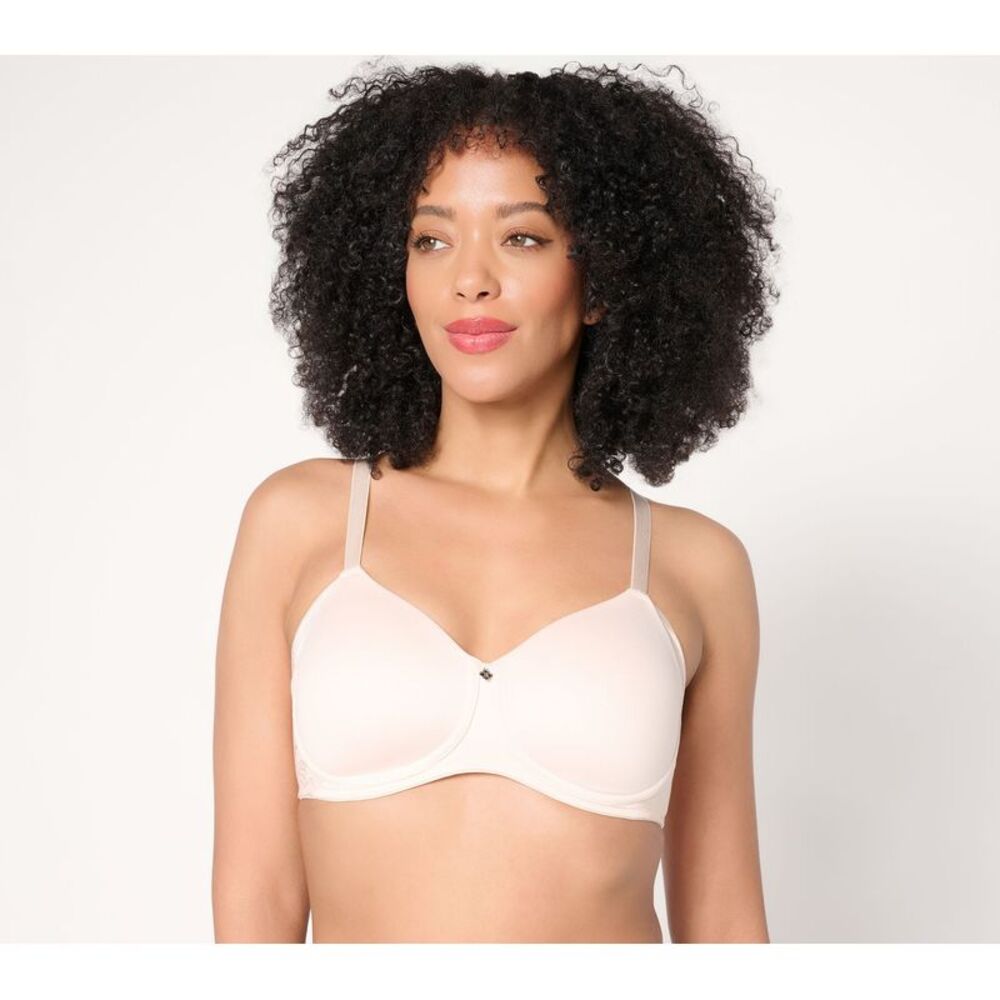 Breezies Women's Bra Sz 42DD Radiant Lace Wirefree T-Shirt White